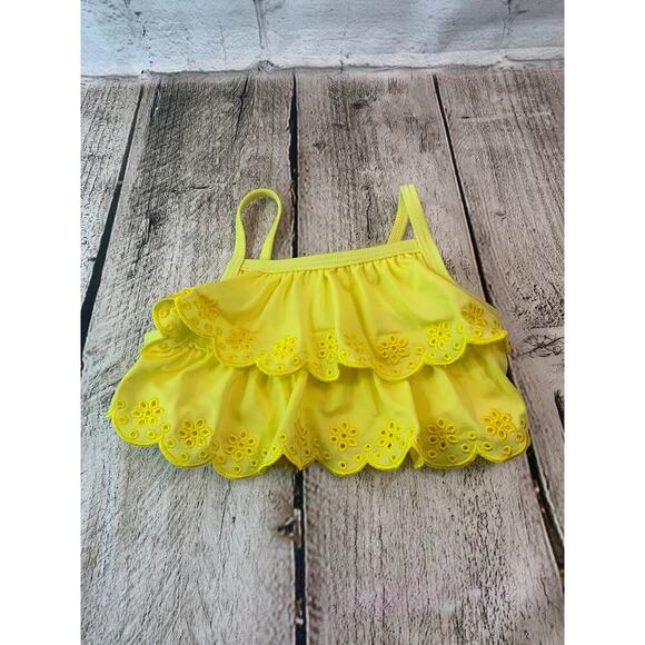 CRAZY 8's Girl’s Yellow Scalloped Bikini Top / Size: 2T - Picture 1 of 5
